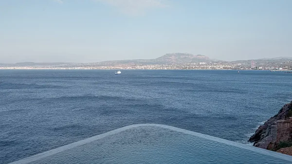 Pool edge meeting the horizon